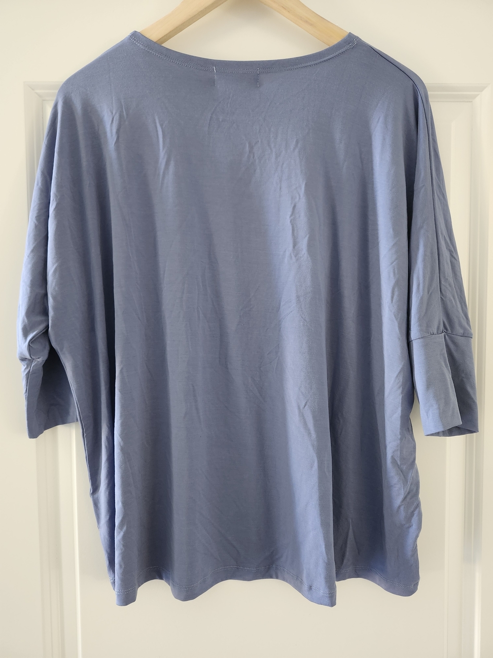 NWT Aleeza Paris Slate Blue Buttery Soft Rayon Blend Dolman Sleeve Top M - Picture 6 of 6